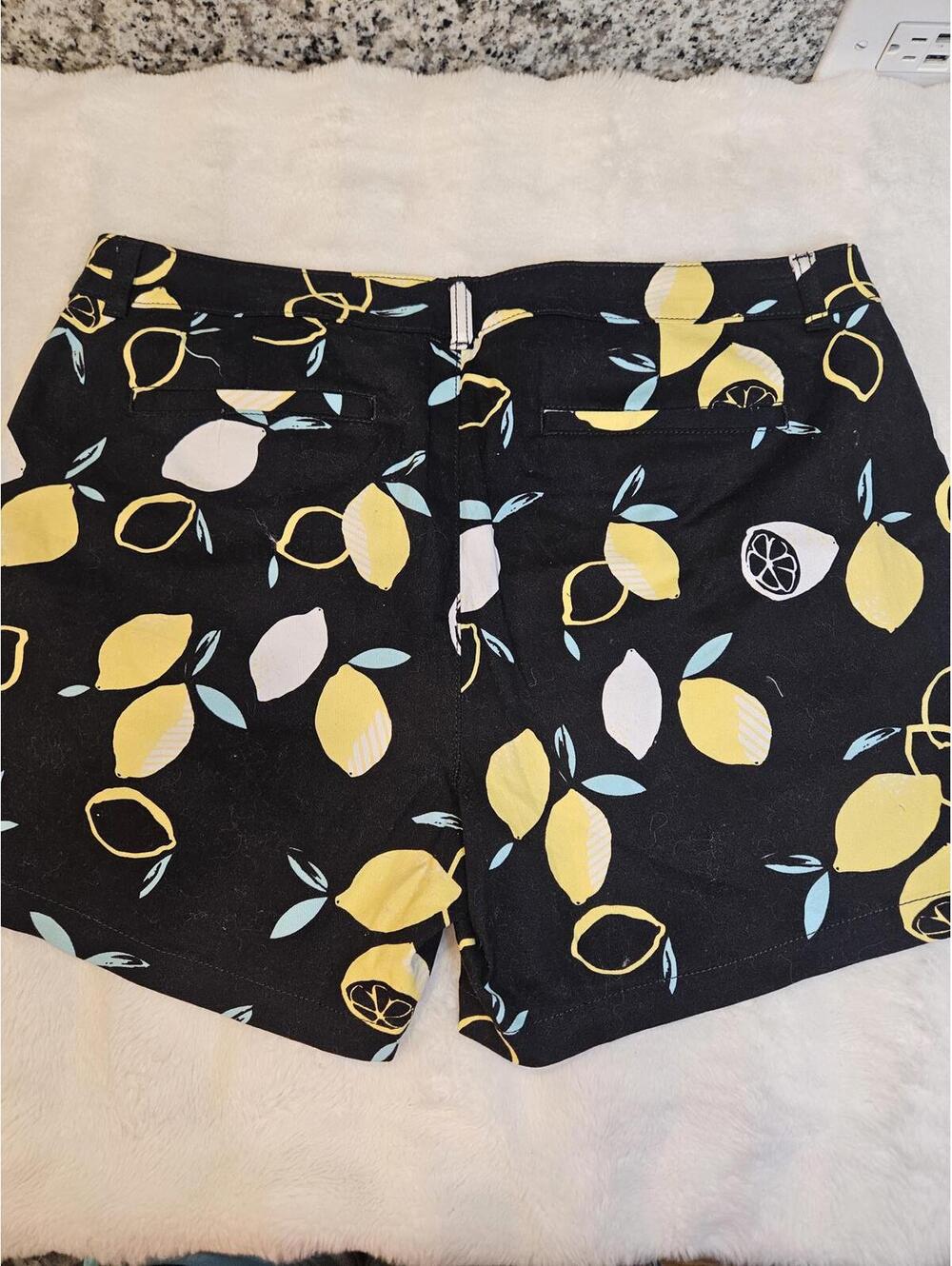 Nwt Ana Lemon Print Twill Shorts Size 14 182